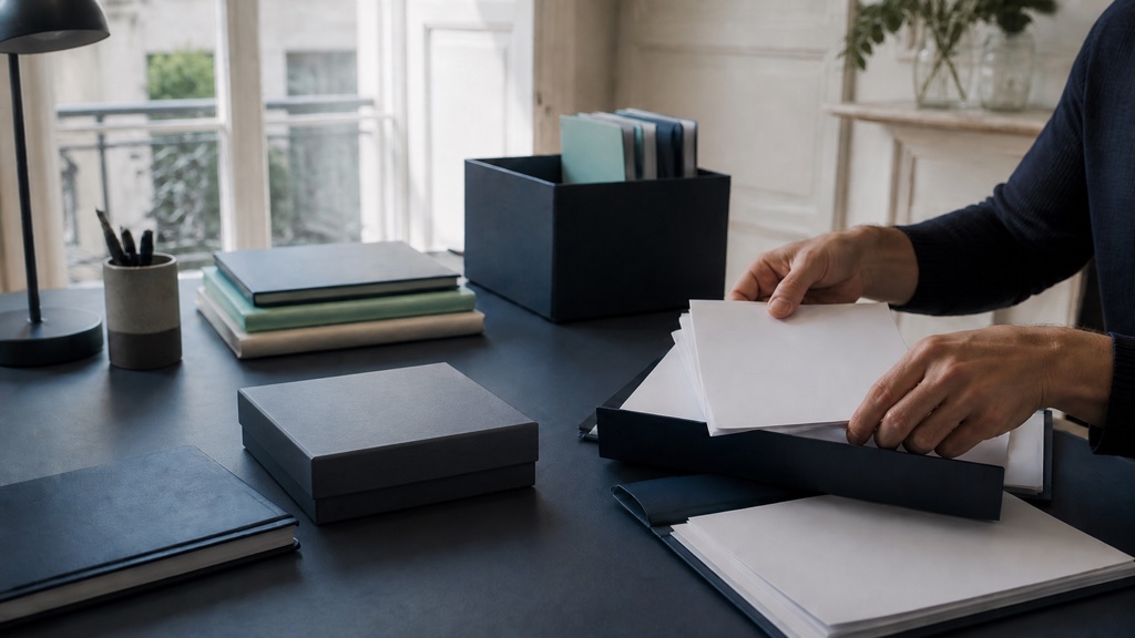 Documents fiscaux et relevé de transactions organisés sur un bureau